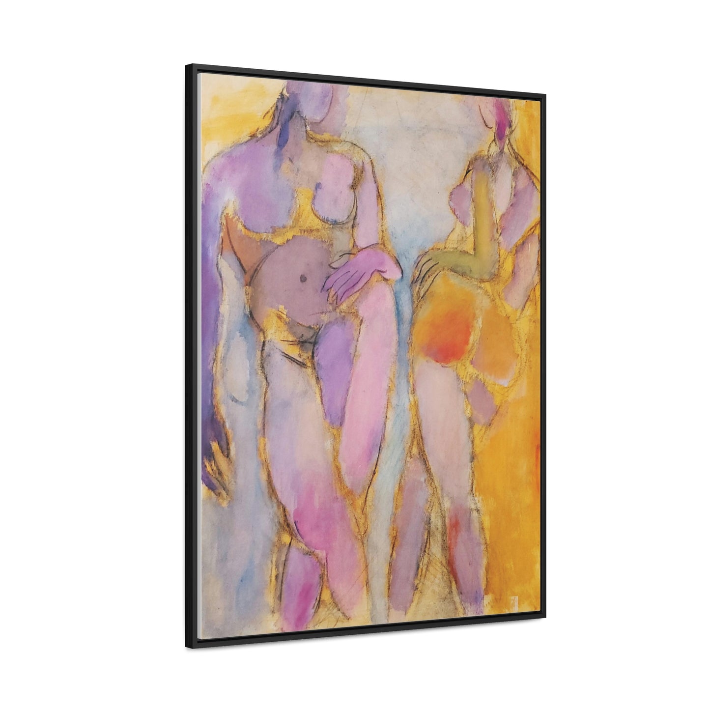 Step into the world of Yi-li Chin Ward's mesmerizing artwork titled "Conversation," where the warmth of human connection is beautifully encapsulated. This piece masterfully captures a moment of intimacy and relatedness through loose sketching and a vibrant color palette.