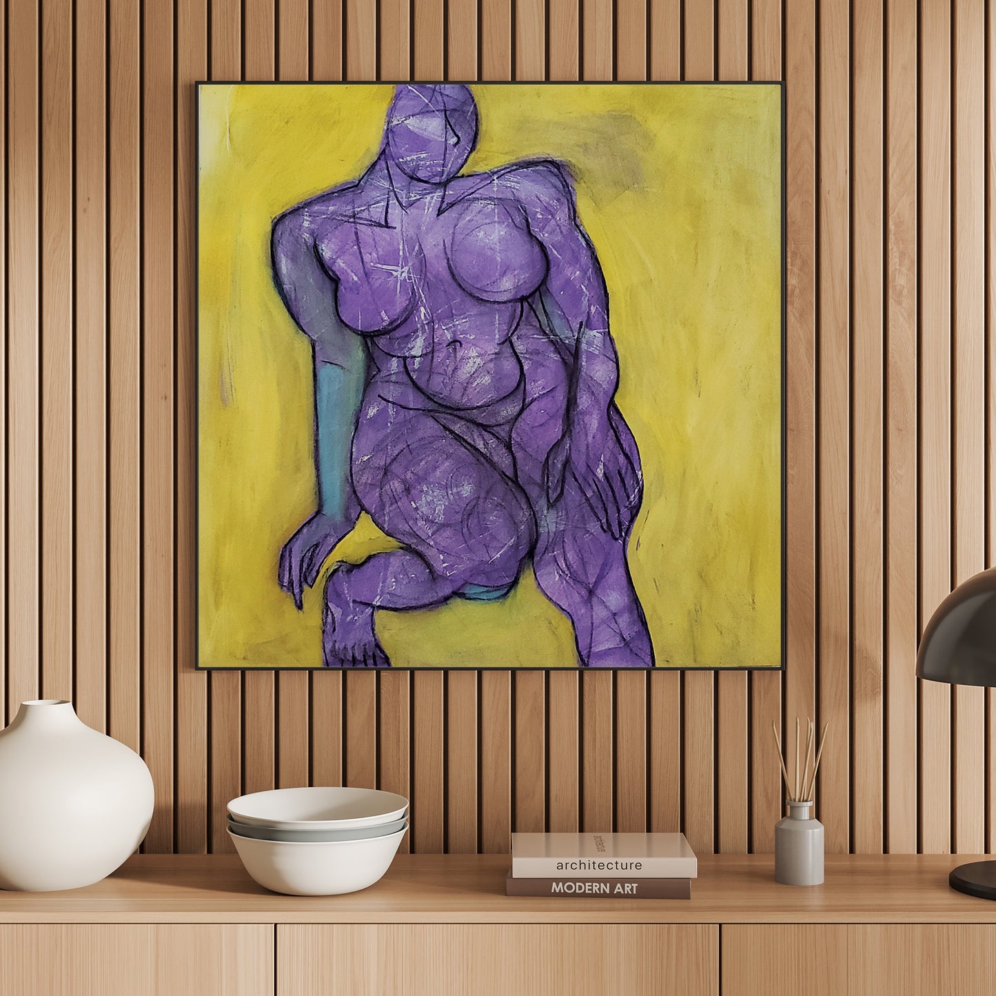 Strength and vulnerability coexist within us all. The human form is, without a doubt, a perfect embodiment of this duality, and we can learn so much from it. In this original art piece, The Gesture, the woman's posture is an excellent example of the power of physical expression.