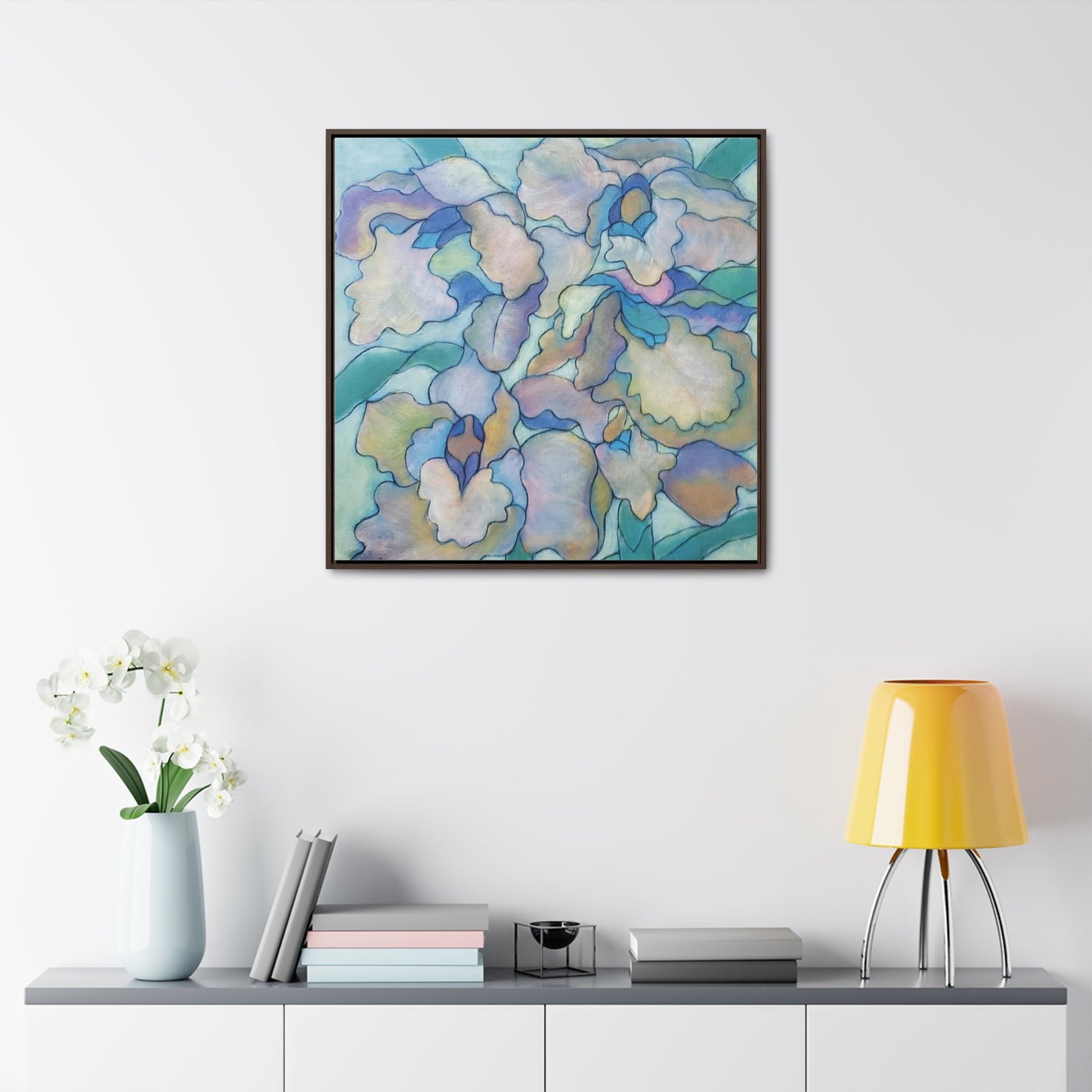 The art piece "Orchid Frenzy" by Yi-li Chin Ward exudes elegance and extravagance. The orchid plant is globally recognized for its captivating beauty and allure, and this piece captures its essence perfectly.