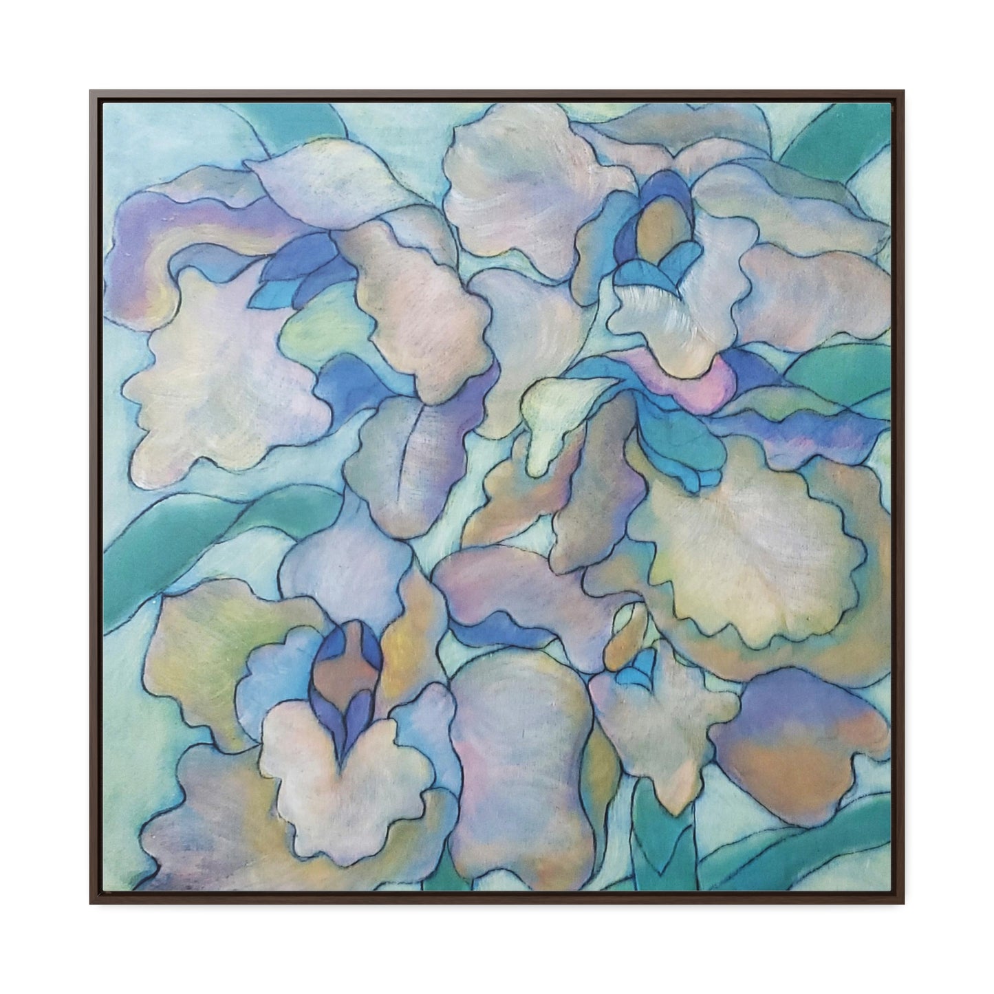 The art piece "Orchid Frenzy" by Yi-li Chin Ward exudes elegance and extravagance. The orchid plant is globally recognized for its captivating beauty and allure, and this piece captures its essence perfectly.