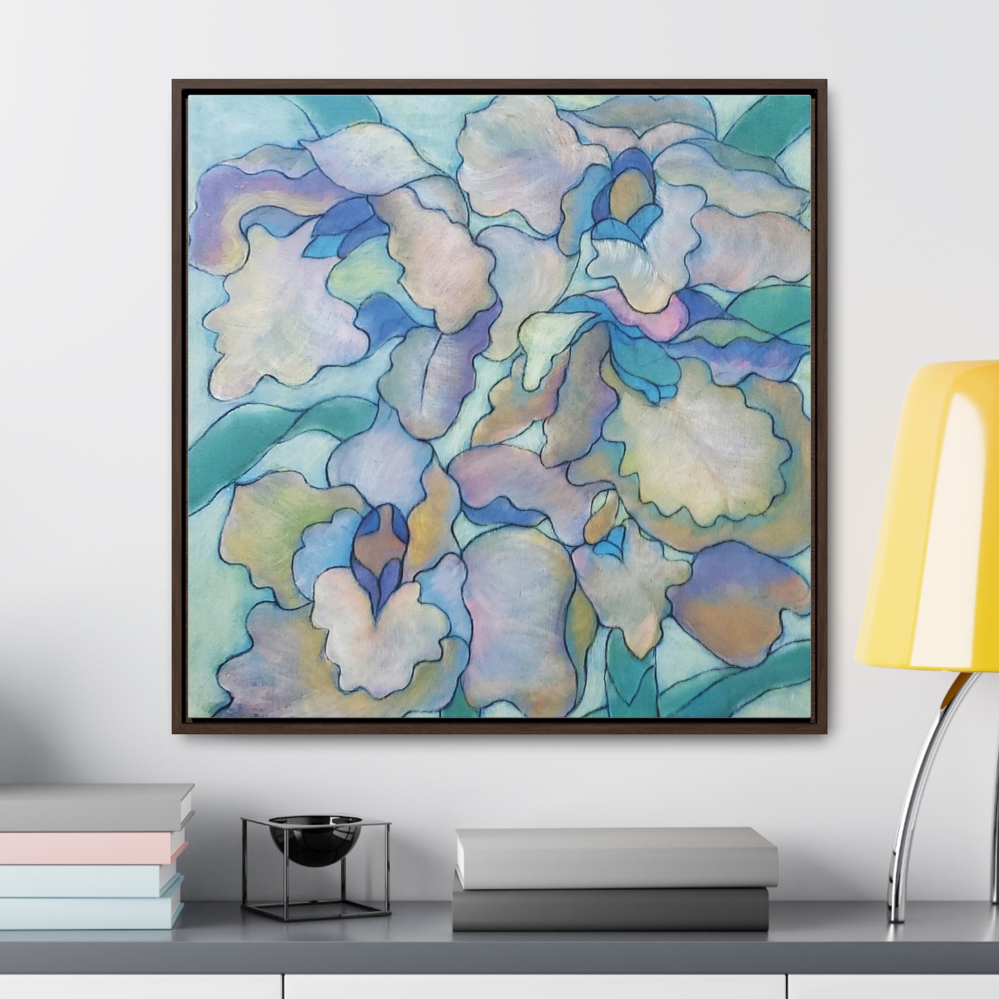 The art piece "Orchid Frenzy" by Yi-li Chin Ward exudes elegance and extravagance. The orchid plant is globally recognized for its captivating beauty and allure, and this piece captures its essence perfectly.