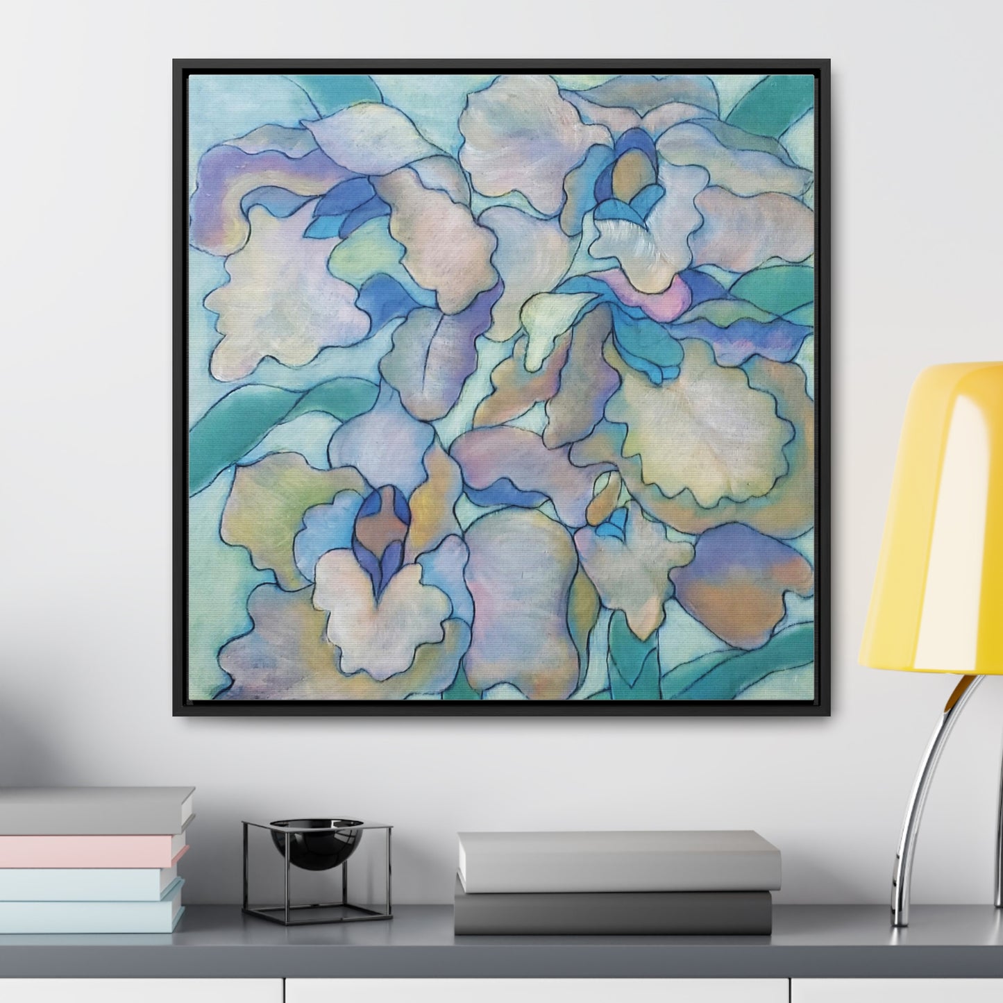 The art piece "Orchid Frenzy" by Yi-li Chin Ward exudes elegance and extravagance. The orchid plant is globally recognized for its captivating beauty and allure, and this piece captures its essence perfectly.