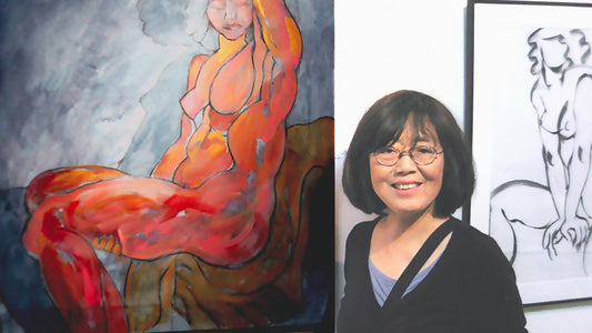 Sunbather was one of the paintings created by Yi-li Chin Ward stood out among the rest. It was one of Yi-li's larger works, with the canvas stretching 38x30in.