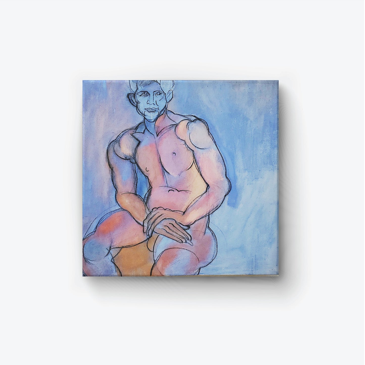 Peinture de modèle masculin bleu