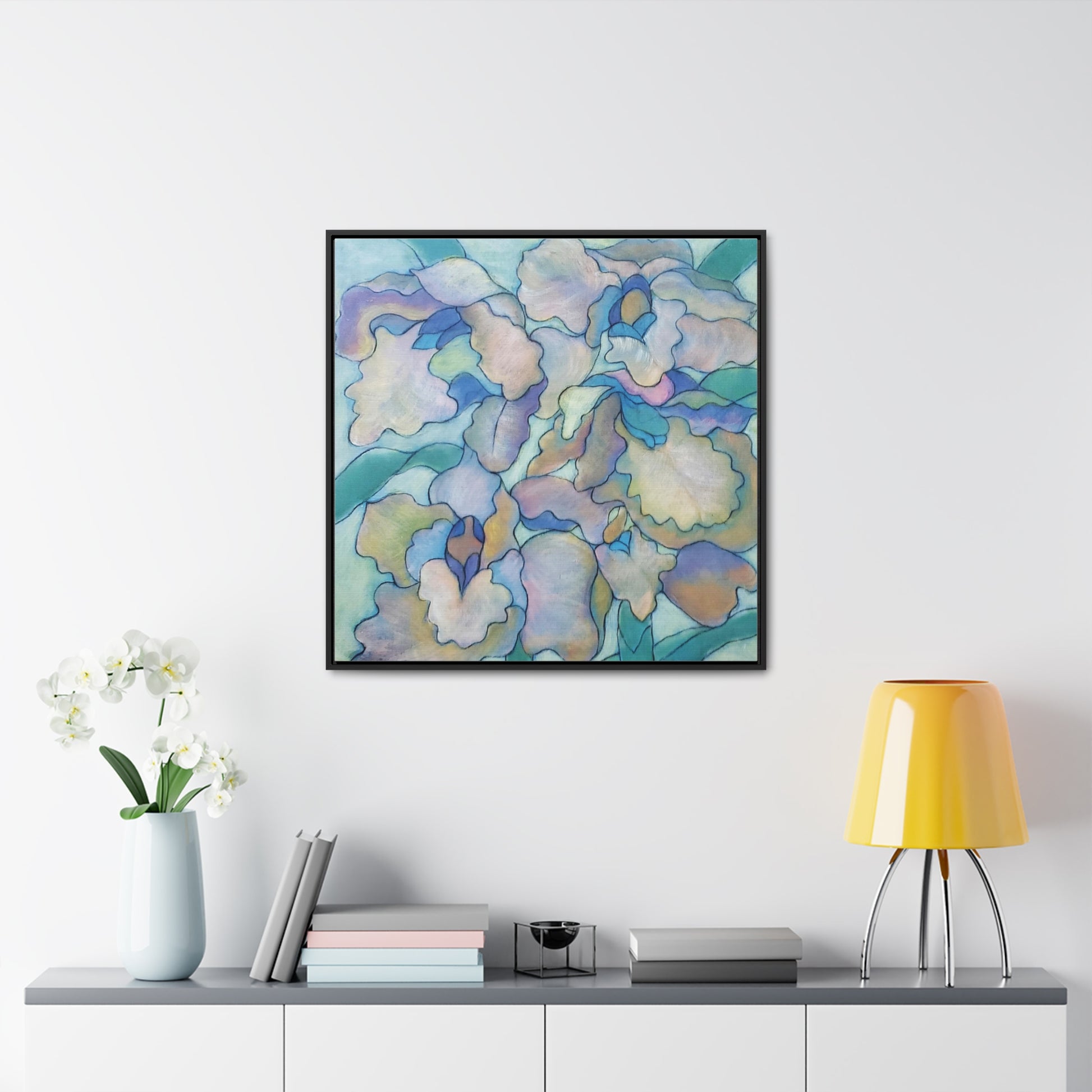 The art piece "Orchid Frenzy" by Yi-li Chin Ward exudes elegance and extravagance. The orchid plant is globally recognized for its captivating beauty and allure, and this piece captures its essence perfectly.