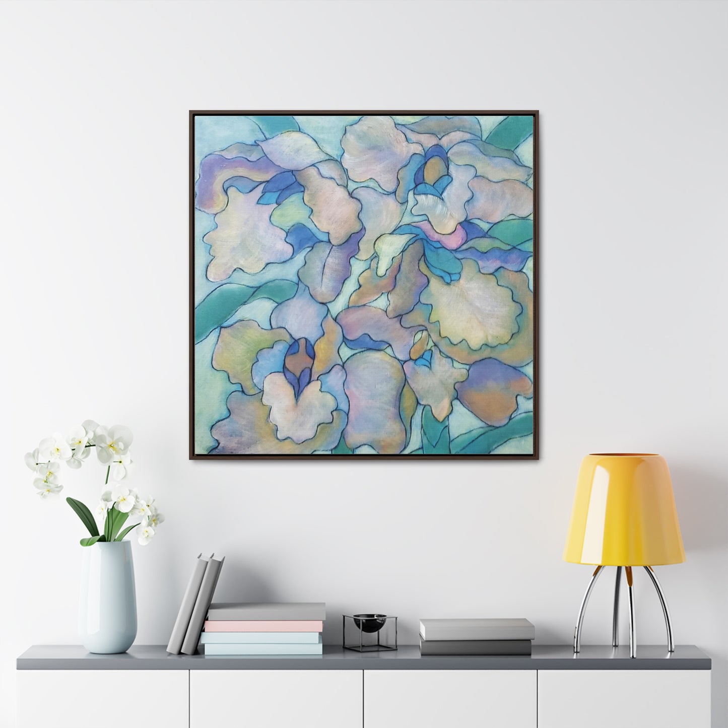 The art piece "Orchid Frenzy" by Yi-li Chin Ward exudes elegance and extravagance. The orchid plant is globally recognized for its captivating beauty and allure, and this piece captures its essence perfectly.